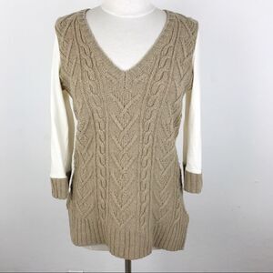 Anthropologie Pilcro Letterpress Med Cable Knit